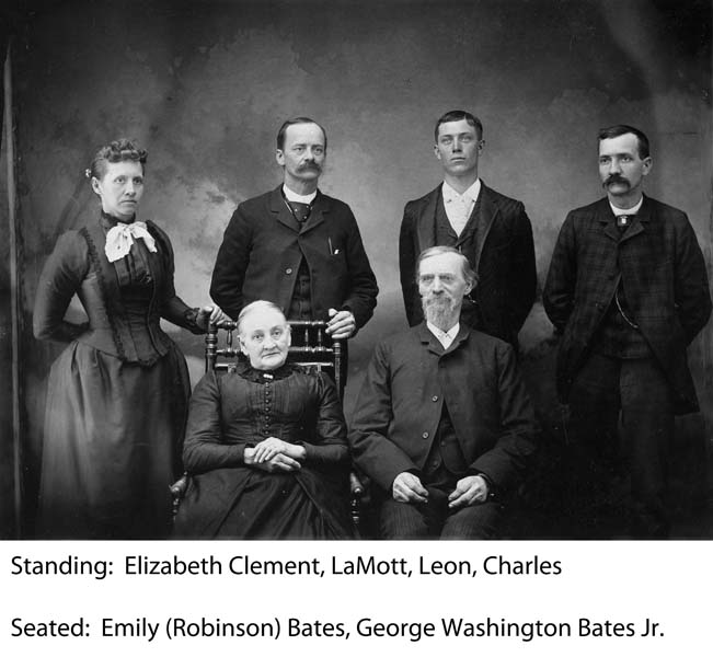 Emily & George W Bates Jr & family - from internegative - undated