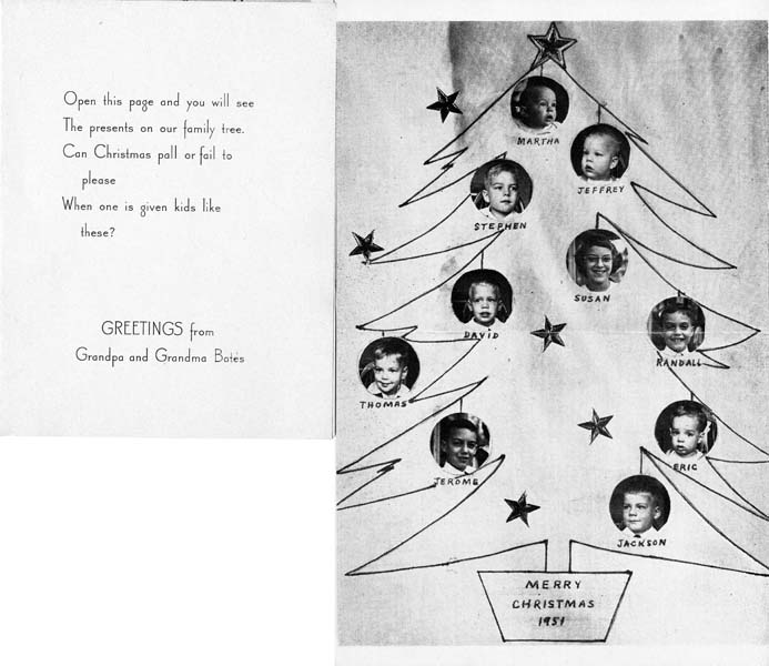 Bates Christmas card - 1951-08
