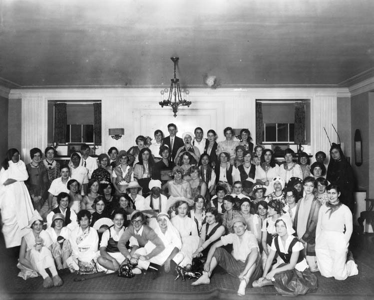 Betsy Barbour House in Costume - EJH seated first row fourth from left - possibly 1928-13
