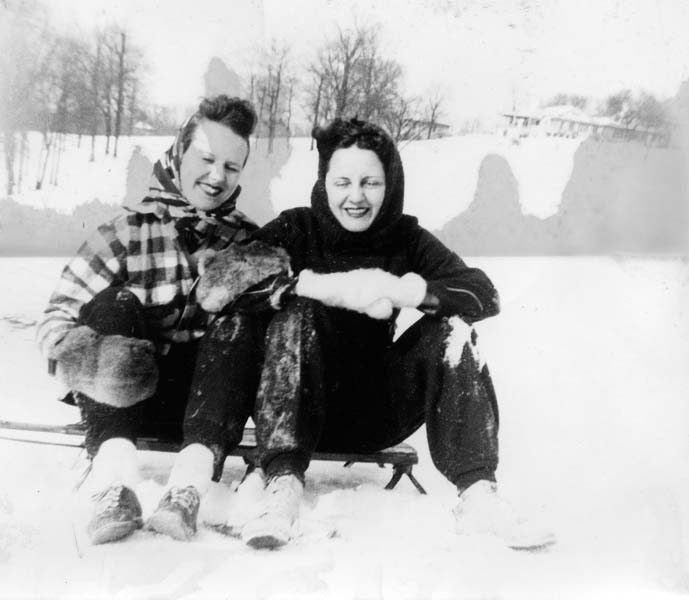 EJH & friend - possibly winter 1943 - -Haynes07