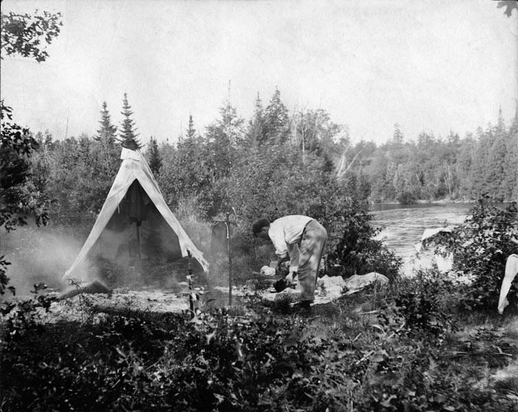 Au Sable River by canoe - Bion & Archie Hall - ca 1907-08 - 10-Bion